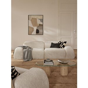 Mode Pier İkili Kanepe Koltuk 2 Modül 02 Beyaz Bukle Kumaş (dai̇reni̇ze Tesli̇m) 1000 Beyaz