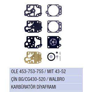 Tüm Modeller Bg430 /cg430 / Bg520 / Cg520 Karbüratör Di̇yafram Warbro