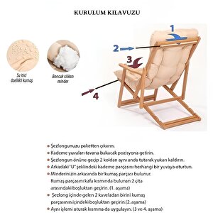 Antrasi̇t Ahşap Şezlong Puf Mi̇nderli̇ Kademeli̇