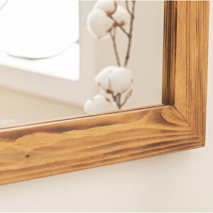 Dfn Wood Masif Ahşap 160x70 Cm Dikdörtgen Dekoratif Duvar Salon Ofis Aynası