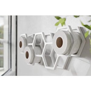 Dfn Wood Beyaz Tuvalet Kağıtlığı Tuvalet Kağıdı Rafı Beyaz