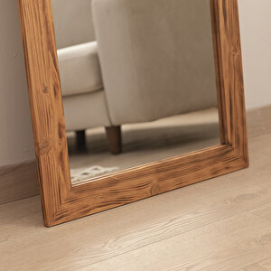 Dfn Wood Masif Ahşap 170x70 Cm Dikdörtgen Dekoratif Duvar Salon Ofis Aynası 170x70 cm