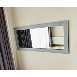 Dfn Wood Masif Ahşap 170x70 Cm Dikdörtgen Gri Dekoratif Duvar Salon Ofis Aynası 170x70 cm