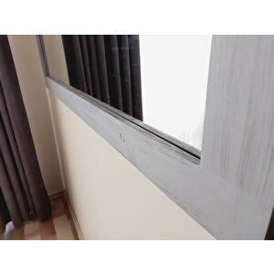 Dfn Wood Masif Ahşap 170x70 Cm Dikdörtgen Gri Dekoratif Duvar Salon Ofis Aynası