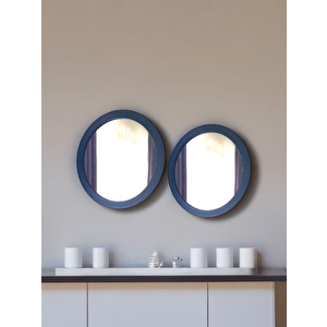 Dfn Wood Siyah Modernayuvarlak Duvar Salon Banyo Aynası 40,50 Cm 50x50 cm