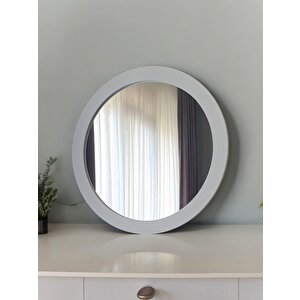 Dfn Wood Beyaz Moderna Yuvarlak Duvar Salon Banyo Aynası 80x80 Cm 80x80 cm
