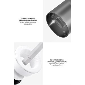 Pilli Led Işıklı Tuz Karabiber Değirmeni Otomatik Baharat Öğütücü 2li Paket