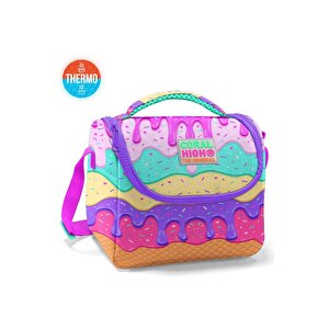 Pembe Rengarenk Dondurma Desenli Thermo Beslenme Çantası 11731