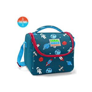 Kids Çivit Kırmızı Uzay Desenli Thermo Beslenme Çantası 11815