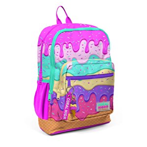 Kids Pembe Rengarenk Dondurma Desenli Okul Sırt Çantası 23731