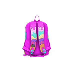 Coral High Kids Pembe Rengarenk Dondurma Desenli 3'lü Okul Çanta Seti
