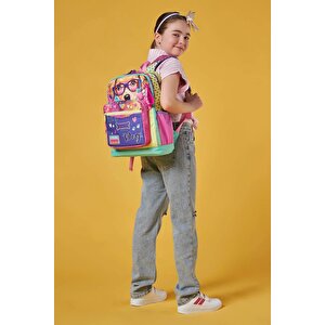Kids Sarı Pembe Sevimli Köpek Desenli Okul Sırt Çantası 23752