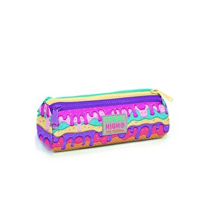 Kids Pembe Rengarenk Dondurma Desenli Üç Bölmeli Kalem Çantası 22031