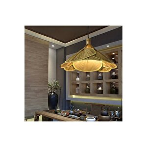 Modern Hasır Sarkıt Avize Bambu Avize Hasır Avize 1.sınıf Kalite 600mm Çap