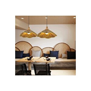 Modern Hasır Sarkıt Avize Bambu Avize Hasır Avize 1.sınıf Kalite 600mm Çap