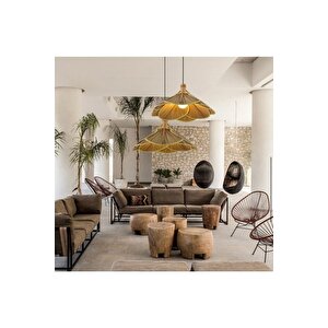 Modern Hasır Sarkıt Avize Bambu Avize Hasır Avize 1.sınıf Kalite 600mm Çap