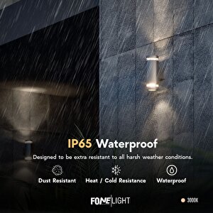 Gala Duo 27 cm Çift Yönlü LED Duvar Apliği Antrasit Alüminyum Cam Detaylı IP65 Dış Mekan Bahçe Cephe Aydınlatması 9W