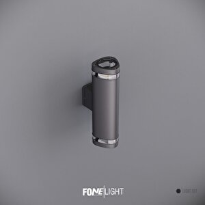 FoneLight Gala Duo 27 cm Çift Yönlü LED Duvar Apliği Antrasit Alüminyum Cam Detaylı IP65 Dış Mekan Bahçe Cephe Aydınlatması 9W