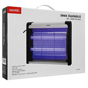 Siyah 4 Watt + 2000 Volt İki Ledli Sinek Öldürücü As-a28