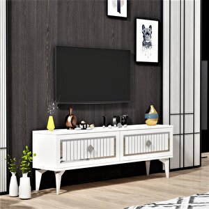Venna Tv Sehpası (alt Modül) Beyaz-Gümüş Beyaz-Gümüş