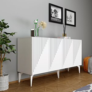 Lazer Desenli 150 Cm Draw Konsol Beyaz Beyaz