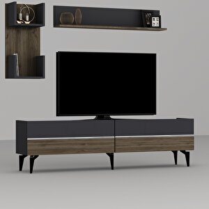 Tedy Tv Ünitesi Takımı Antrasit-Ceviz-Gümüş