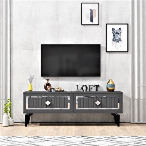 Venna Tv Sehpası (alt Modül) Antrasit-Gümüş Antrasit Gümüş