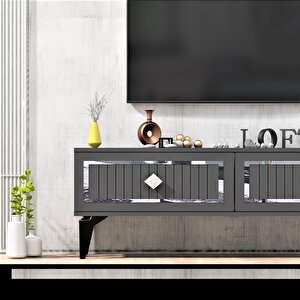 Venna Tv Sehpası (alt Modül) Antrasit-Gümüş Antrasit Gümüş