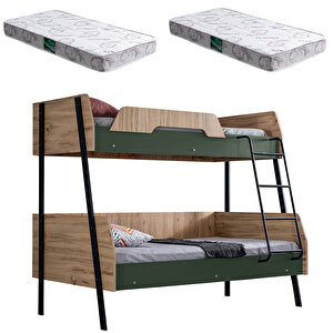 Alba 2 Li Ranza, Yeşil Geniş Ranza + 2 Adet Comfort Yatak Yeşil