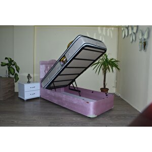 Baza Yatak Başlık 13538 Taytüy Pembe Kapitone Başlık Ort Pedli Yatak 100*200