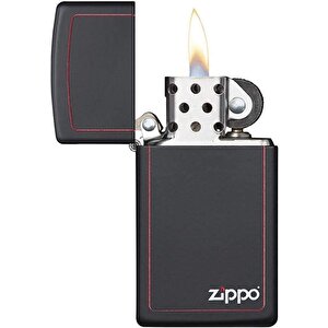 Çakmak 1618zb Slim Black Matte With Red Border Lighter