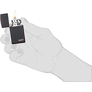 Zippo Çakmak 1618zb Slim Black Matte With Red Border Lighter