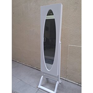 Ayna Boy 13677 Takı Dolap Ahşap Mdf Parlak Beyaz Lake Natüre Klasik El Yapım