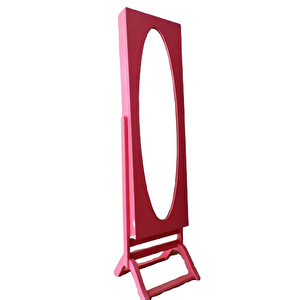 Ayna 13621 Takı Dolabı Boy Aynası Mdf Parlak Pembe Lake Natüre Klasik El Yapım