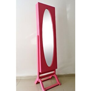 Ayna 13621 Takı Dolabı Boy Aynası Mdf Parlak Pembe Lake Natüre Klasik El Yapım