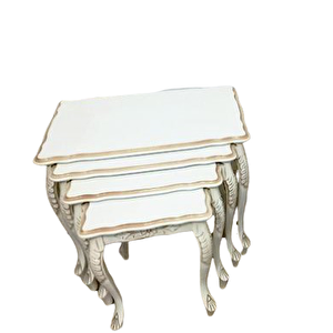Zigon 13549 Avangart Klasik Model Kayın Aslan Ayak Mdf Tabla Gold Oyma Beyaz Ayak