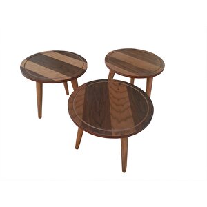 Orta Sehpa Zigon 13707 Papatya Ceviz Kaplam Kayın Retro Ayak Mdf Tabla El Yapım