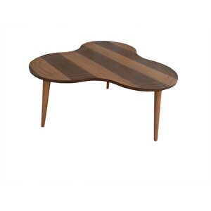 Orta Sehpa Zigon 13707 Papatya Ceviz Kaplam Kayın Retro Ayak Mdf Tabla El Yapım