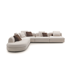 Parlex-c 5 Parça Sehpa U Tipi Yataklı Oval Teddy Koltuk Takımı Oturma Grubu L Köşe Koltuk Takımı