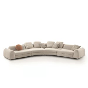 Parlex-a 5 Parça Sehpa Oval Teddy Koltuk Takımı Salon Oturma Grubu L Köşe Fonksiyonel Koltuk Takımı
