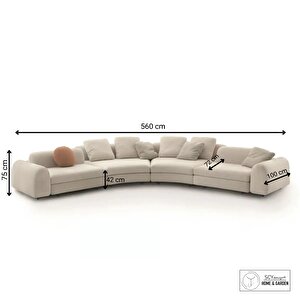 Parlex-a 5 Parça Sehpa Oval Teddy Koltuk Takımı Salon Oturma Grubu L Köşe Fonksiyonel Koltuk Takımı