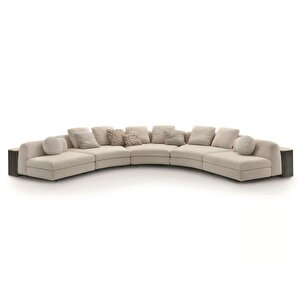 Parlex-f 5 Parça Sehpa Oval Teddy Koltuk Takımı Salon Oturma Grubu L Köşe Fonksiyonel Koltuk Takımı