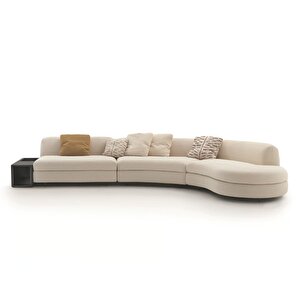 Parlex-b 4 Parça Sehpalı Oval Teddy Koltuk Takımı Lüx Yataklı Salon Oturma Grubu L Köşe Oturma Grubu