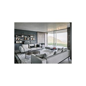 Straniero Modern Tasarım 3 Lü Koltuk Salon İçi Oturma Grubu Bej Salon Metal Ayaklı Koltuk Takımı
