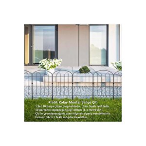 Dekorati̇f Bahçe Çi̇ti̇ 33cm Tek Parça Model 1 Si̇yah Hobi̇ Bahçesi̇, Çi̇çek, Sebze, Mi̇ni̇ Bahçe