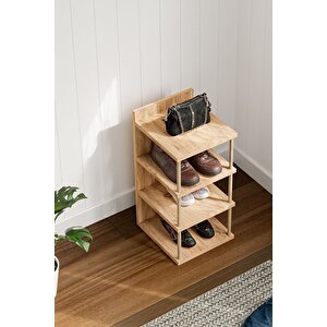 Çok Amaçlı 4 Raflı Ayakkabılık, Banyo, Mutfak Düzenleyici Organizer Atlantik Çam
