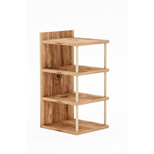 Çok Amaçlı 4 Raflı Ayakkabılık, Banyo, Mutfak Düzenleyici Organizer Atlantik Çam
