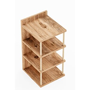 Çok Amaçlı 4 Raflı Ayakkabılık, Banyo, Mutfak Düzenleyici Organizer Atlantik Çam