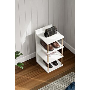 Çok Amaçlı 4 Raflı Ayakkabılık, Banyo, Mutfak Düzenleyici Organizer Beyaz