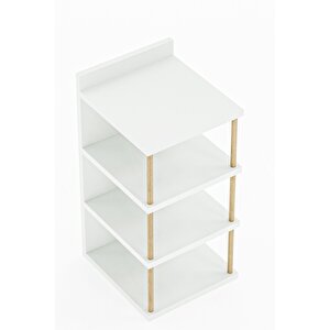 Çok Amaçlı 4 Raflı Ayakkabılık, Banyo, Mutfak Düzenleyici Organizer Beyaz